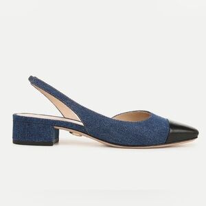 Veronica Beard Cecile Denim Cap-Toe Slingback // Size 71/2 Medium